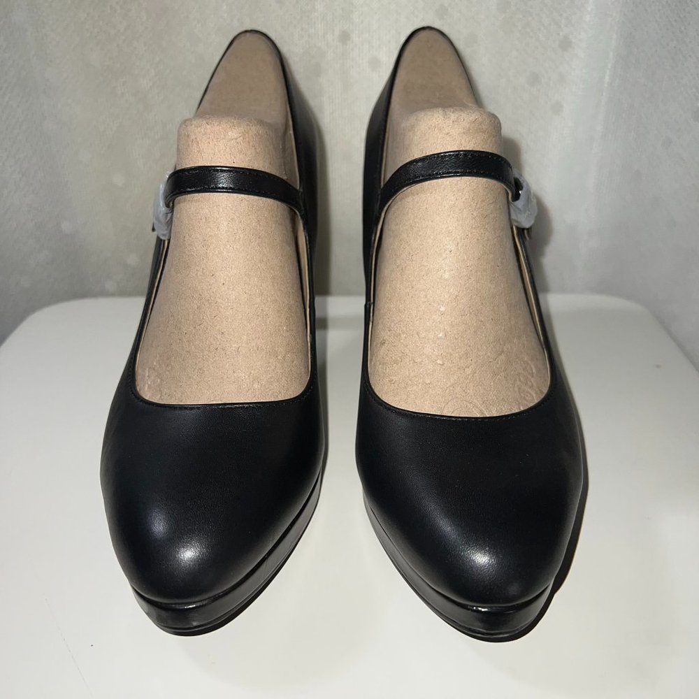 Naturalizer Talissa Black Leather Mary Jane Pump 10M